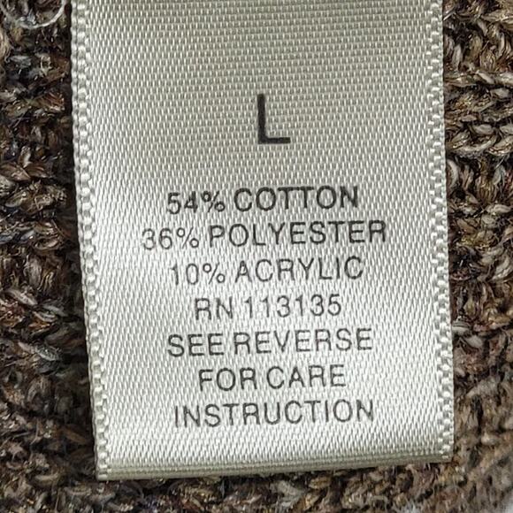 Poncho Turtle Neck Snap Closure Pullover Cotton Blend Knit Gorpcore Shrug L 627 - Picture 6 of 9